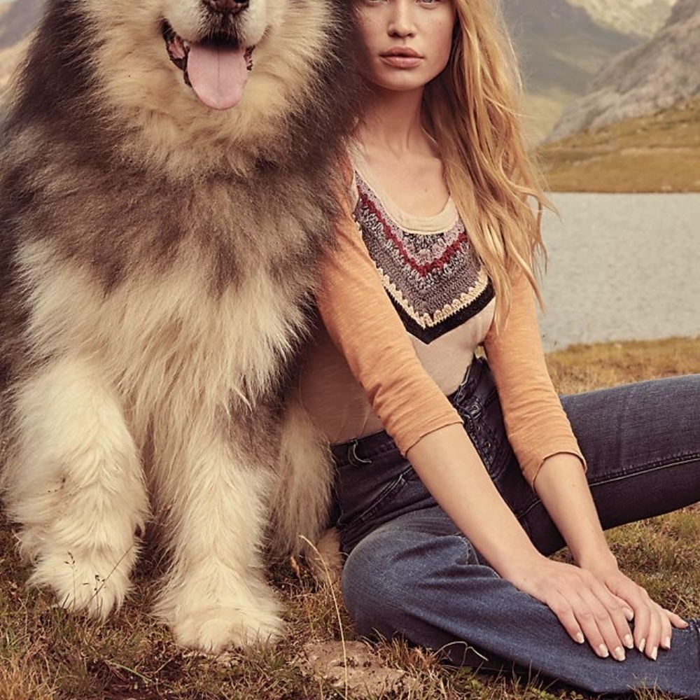 NWT! Free People Spring Bound Crochet T-Shirt